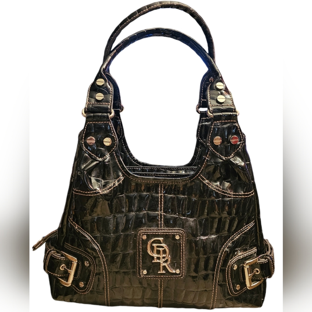 Genna DeRossi Croc Print Handbag